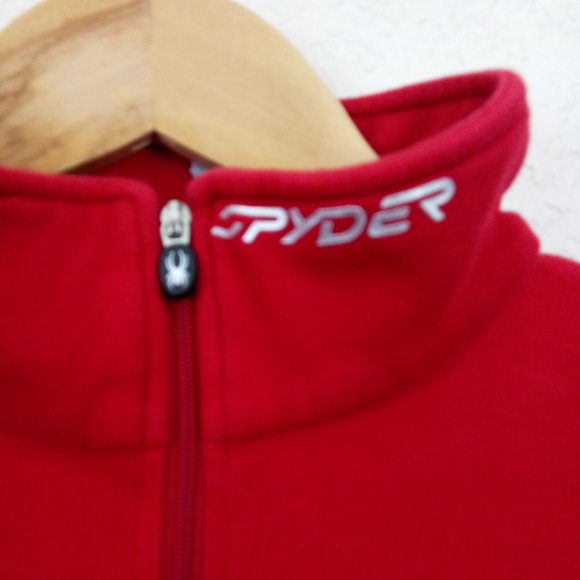 SPYDER Women's Red Quarter Zip Cotton Pullover 14 - Picture 4 of 12
